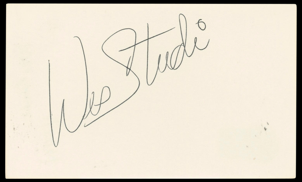 Wes Studi Dances with Wolves Authentic Signed 3x5 Index Card BAS #BN33282