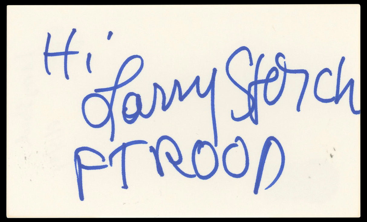 Larry Storch F Troop Authentic Signed 3x5 Index Card Autographed BAS #BN33280