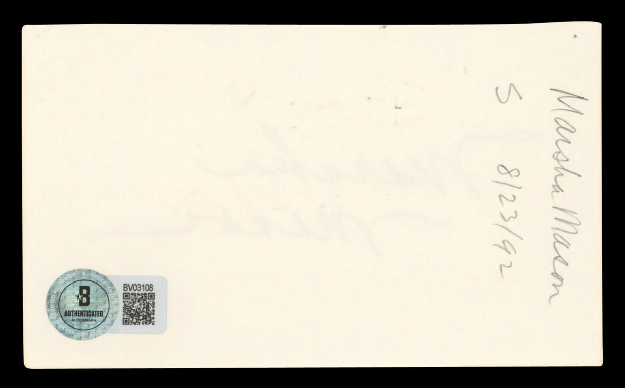 Marsha Mason Cinderella Liberty Authentic Signed 3x5 Index Card BAS #BV03108