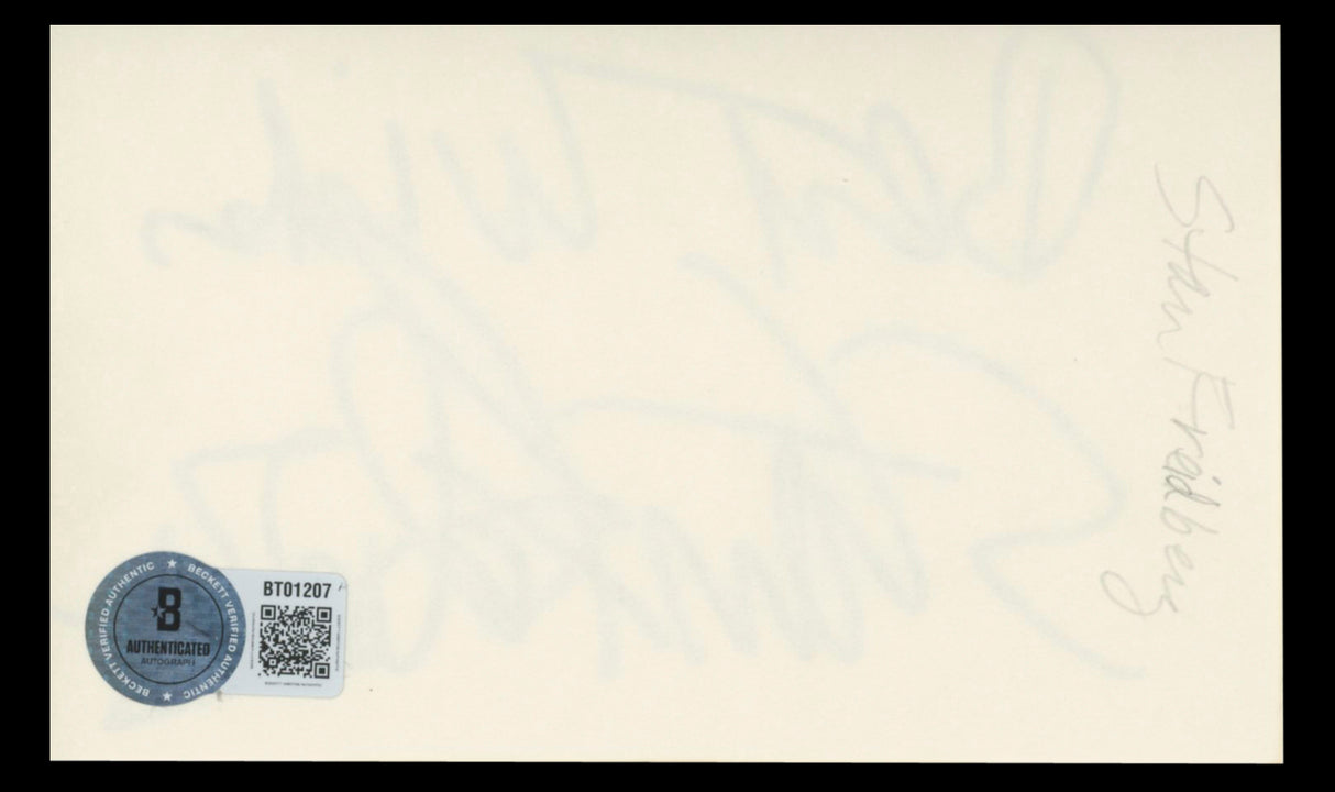 Stan Freberg Looney Tunes Best Wishes Authentic Signed 3x5 Index Card BAS #BT01207