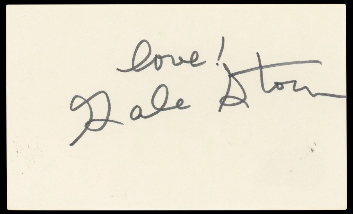 Gale Storm My Little Margie "Love!" Authentic Signed 3x5 Index Card BAS #BN33270