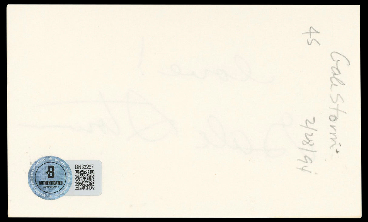 Gale Storm My Little Margie "Love!" Authentic Signed 3x5 Index Card BAS #BN33267