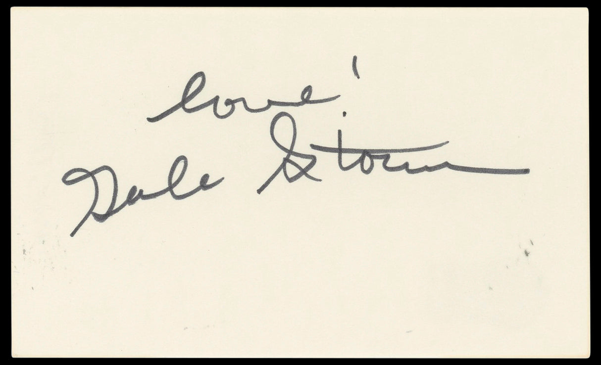 Gale Storm My Little Margie "Love!" Authentic Signed 3x5 Index Card BAS #BN33265