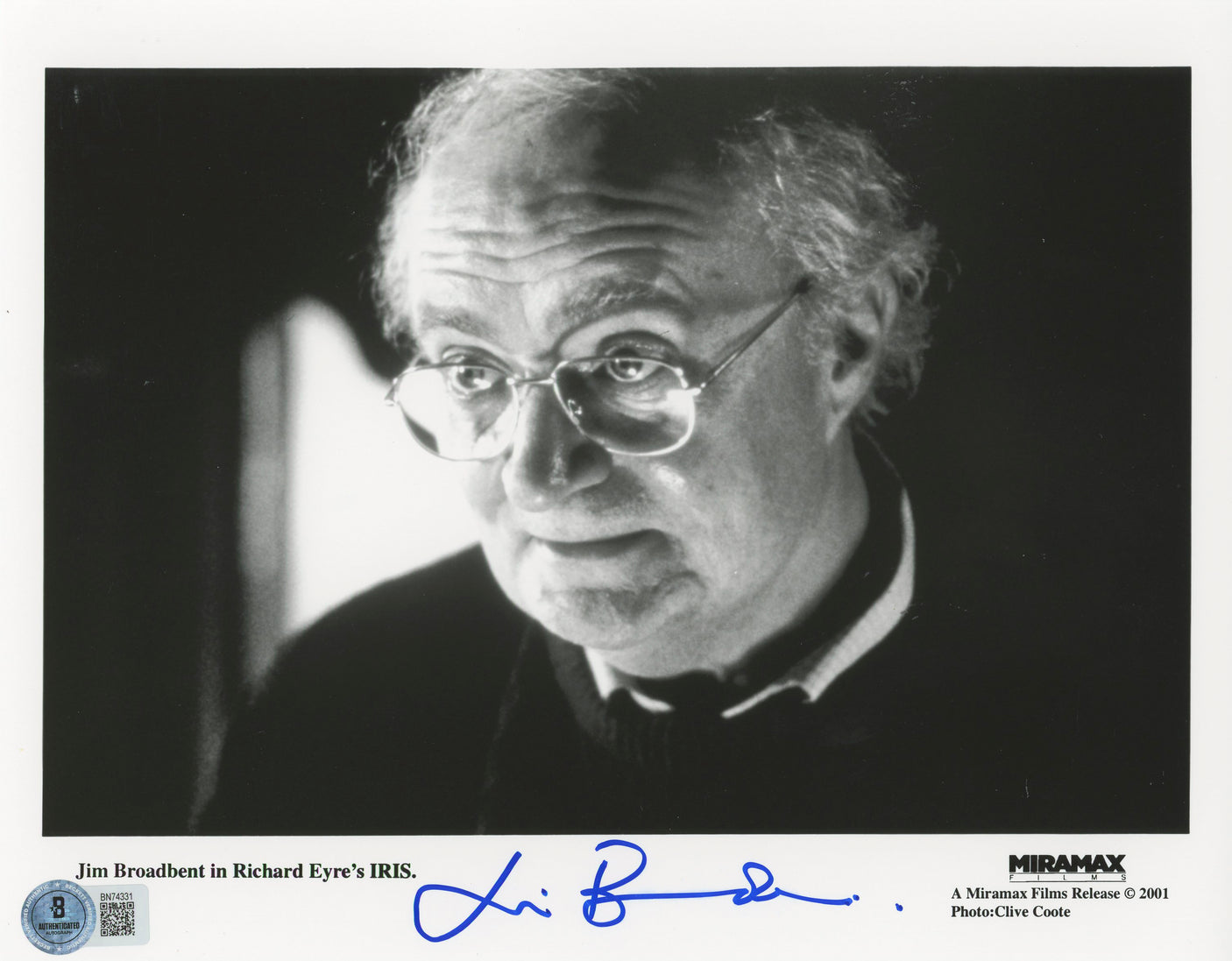 Jim Broadbent Iris Authentic Signed 8x10 Photo Autographed BAS #BN74331
