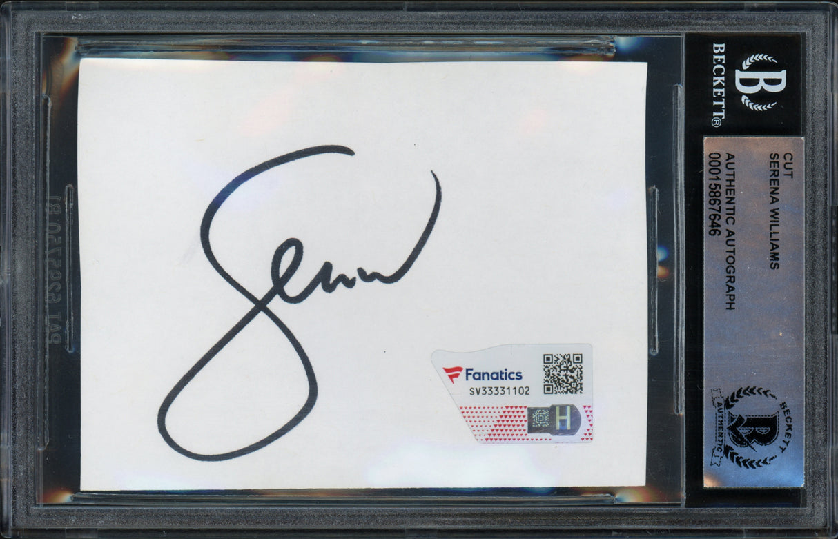 Serena Williams Autographed 2.5x3.5 Cut Signature Black Beckett BAS #15867646