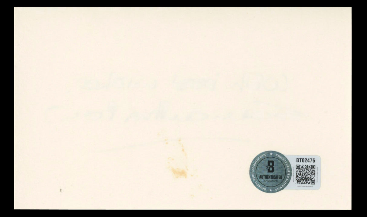 Samantha Bond James Bond "With Best Wishes" Signed 3x5 Index Card BAS #BT02476