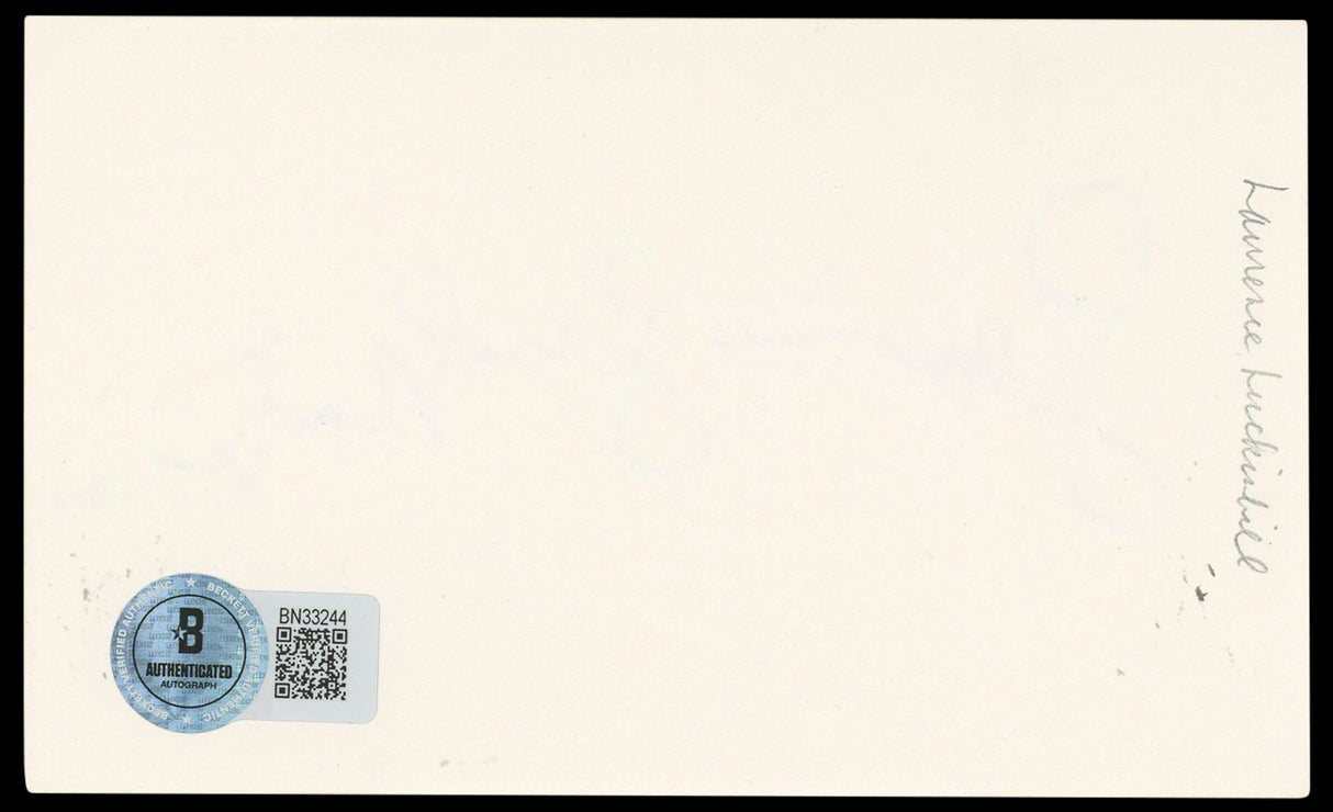 Laurence Luckinbill Star Trek V Authentic Signed 3x5 Index Card BAS #BN33244