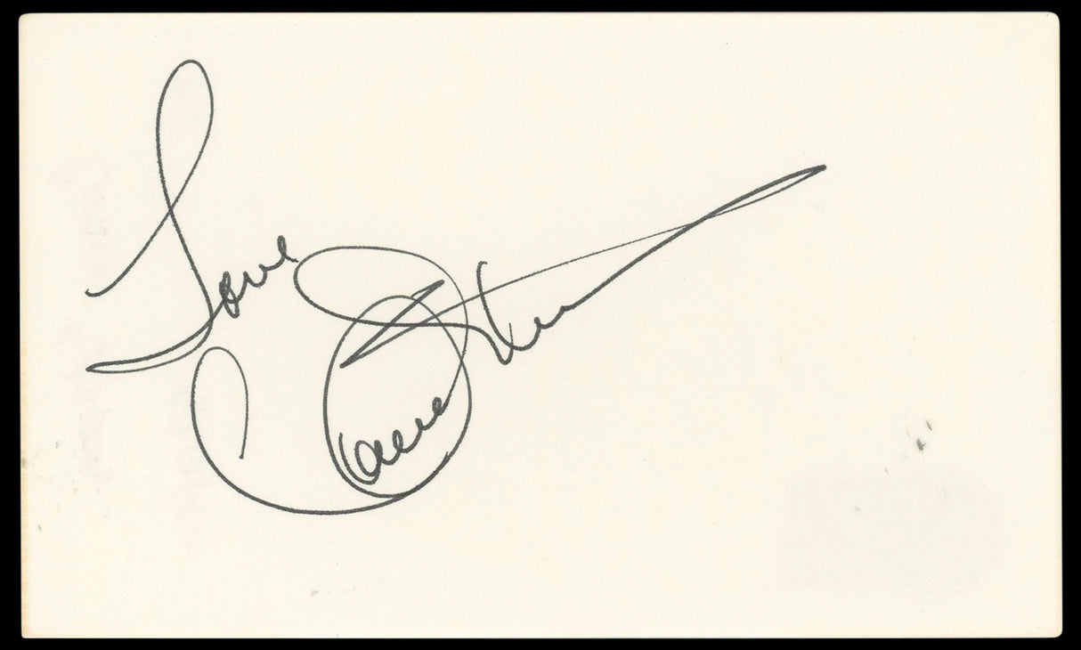 Connie Stevens Hawaiian Eye "Love" Authentic Signed 3x5 Index Card BAS #BN33258