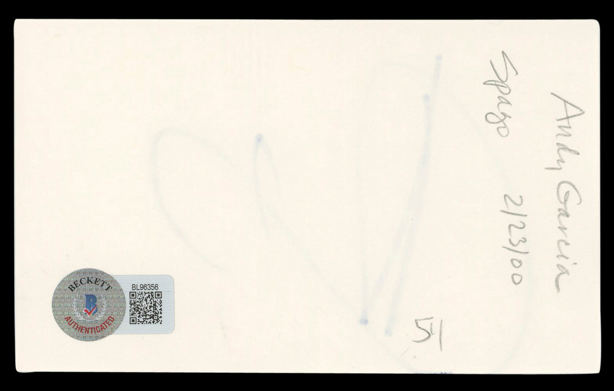 Andy Garcia The Untouchables Authentic Signed 3x5 Index Card BAS #BL96356