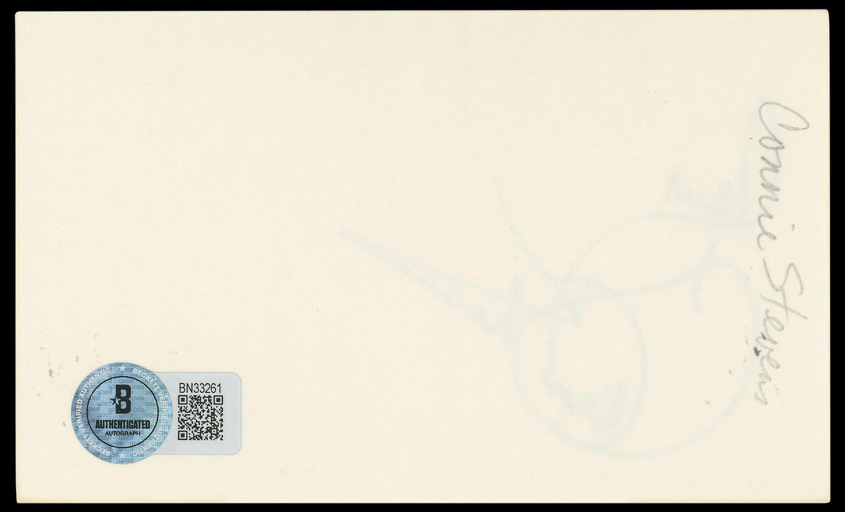 Connie Stevens Hawaiian Eye "Love" Authentic Signed 3x5 Index Card BAS #BN33261
