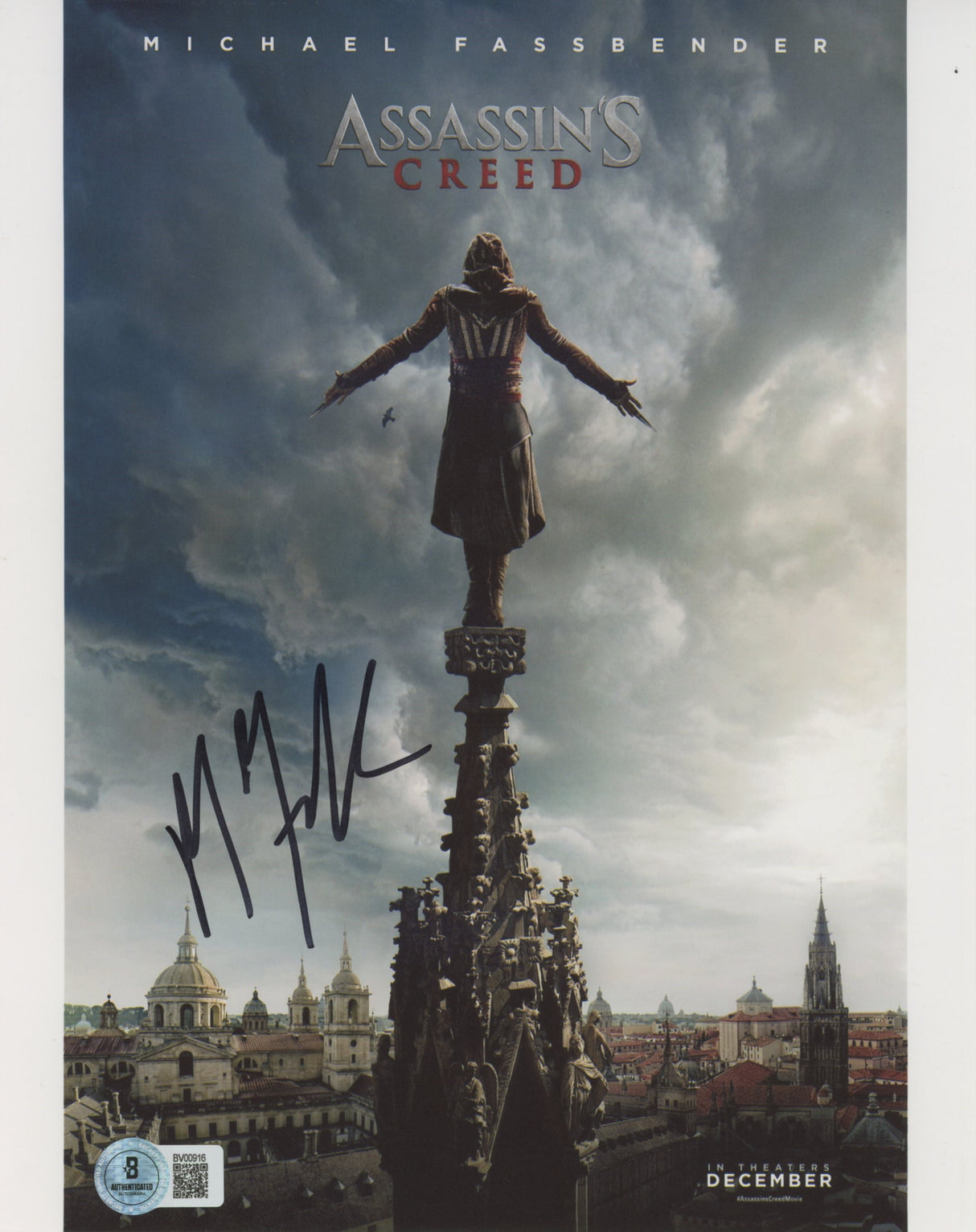 Michael Fassbender Assassin's Creed Authentic Signed 8x10 Photo BAS #BV00916