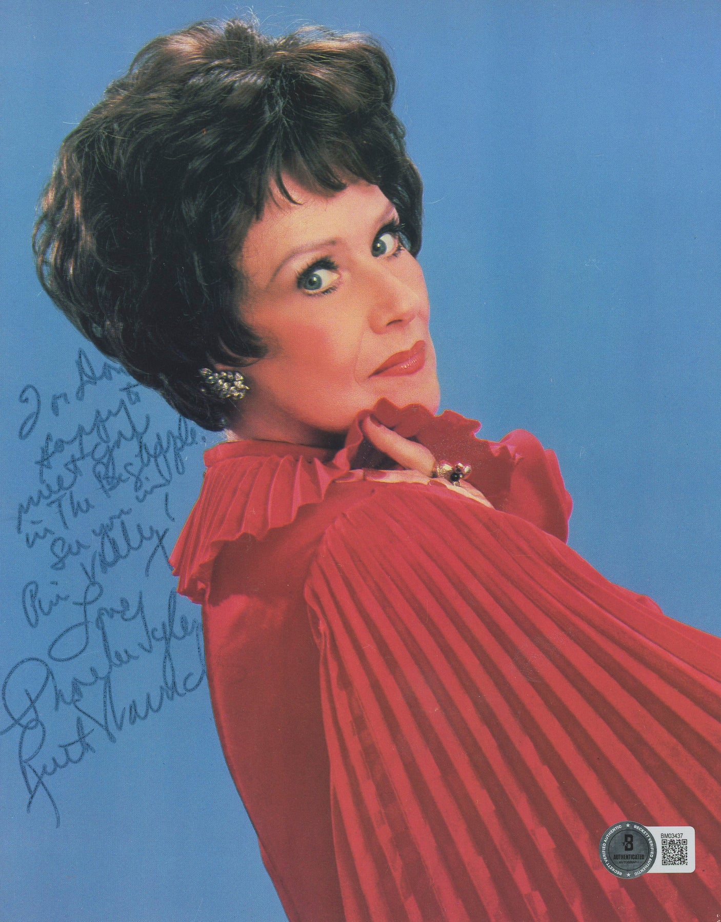 Ruth Warrick Citizen Kane "Happy To Meet" Signed 8x10 Photo BAS #BM03437