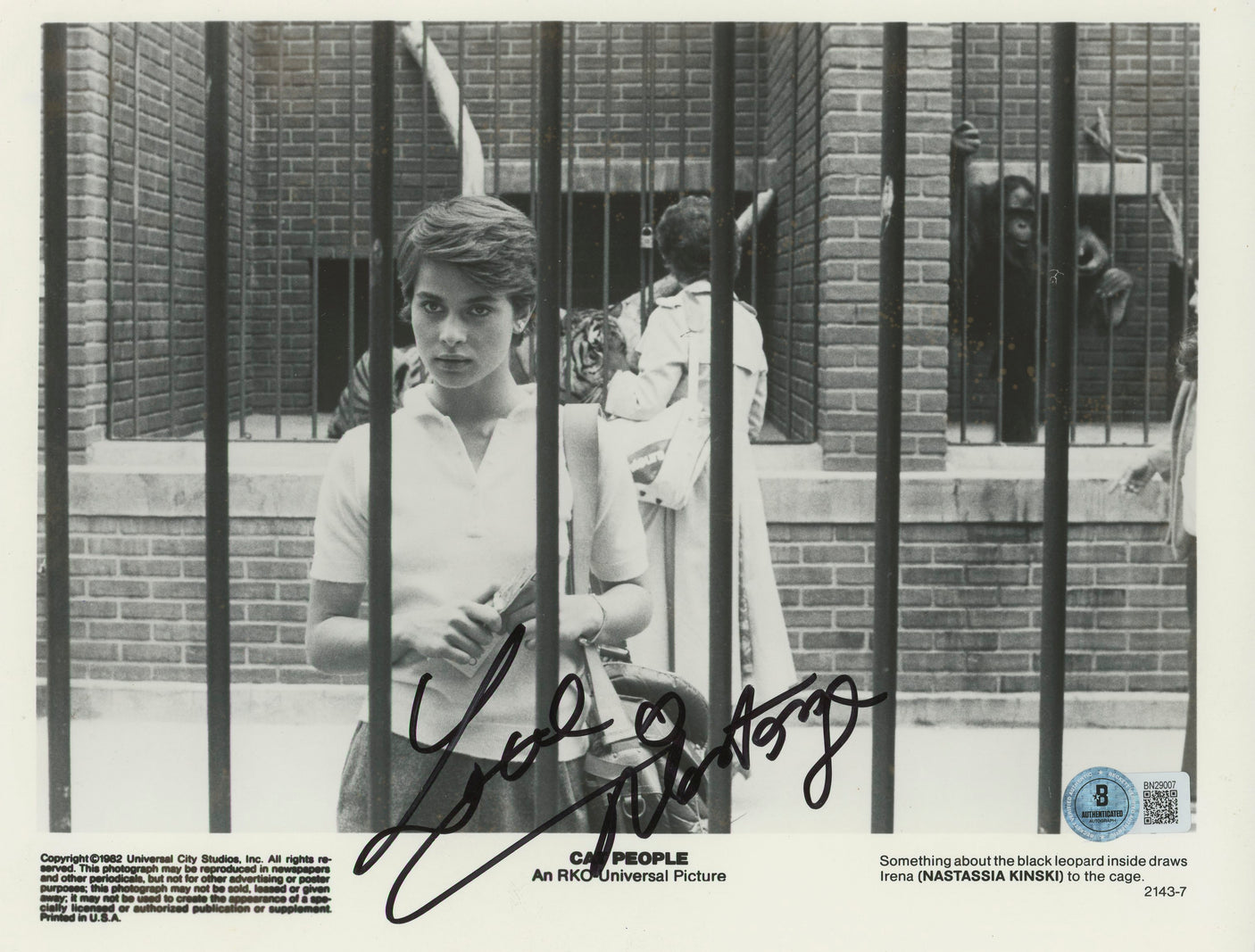 Nastassja Kinski Cat People Authentic Signed 8x10 Photo Autographed BAS #BN29007