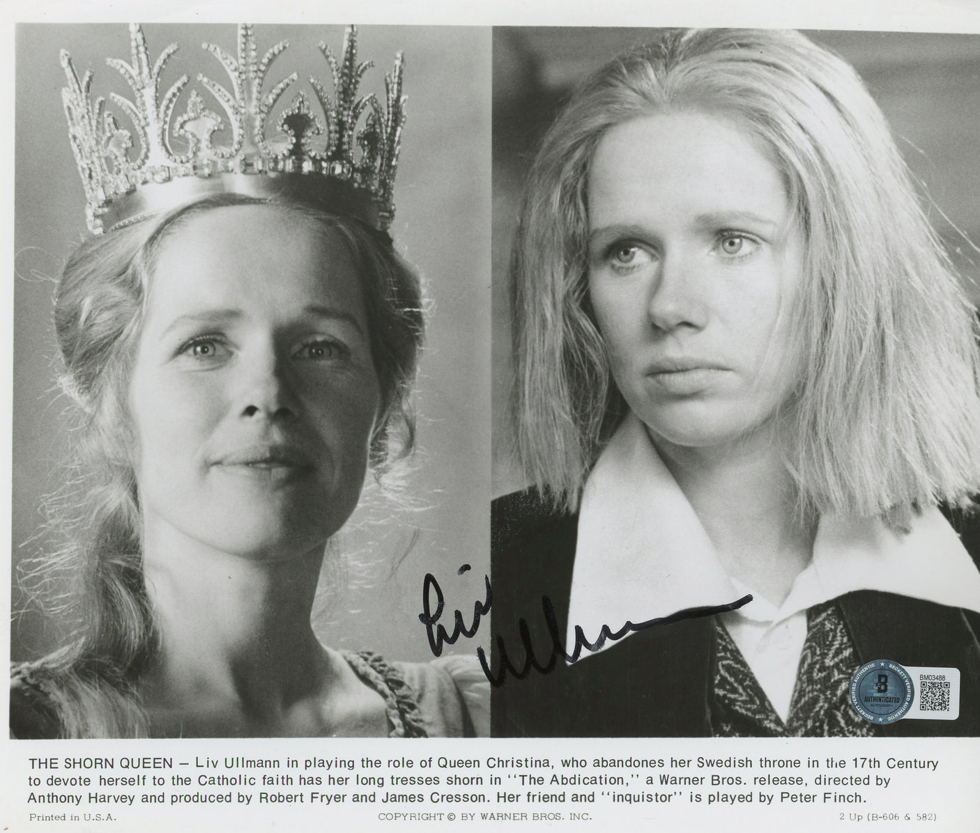 Liv Ullmann The Abdication Authentic Signed 8x10 Photo Autographed BAS #BM03488