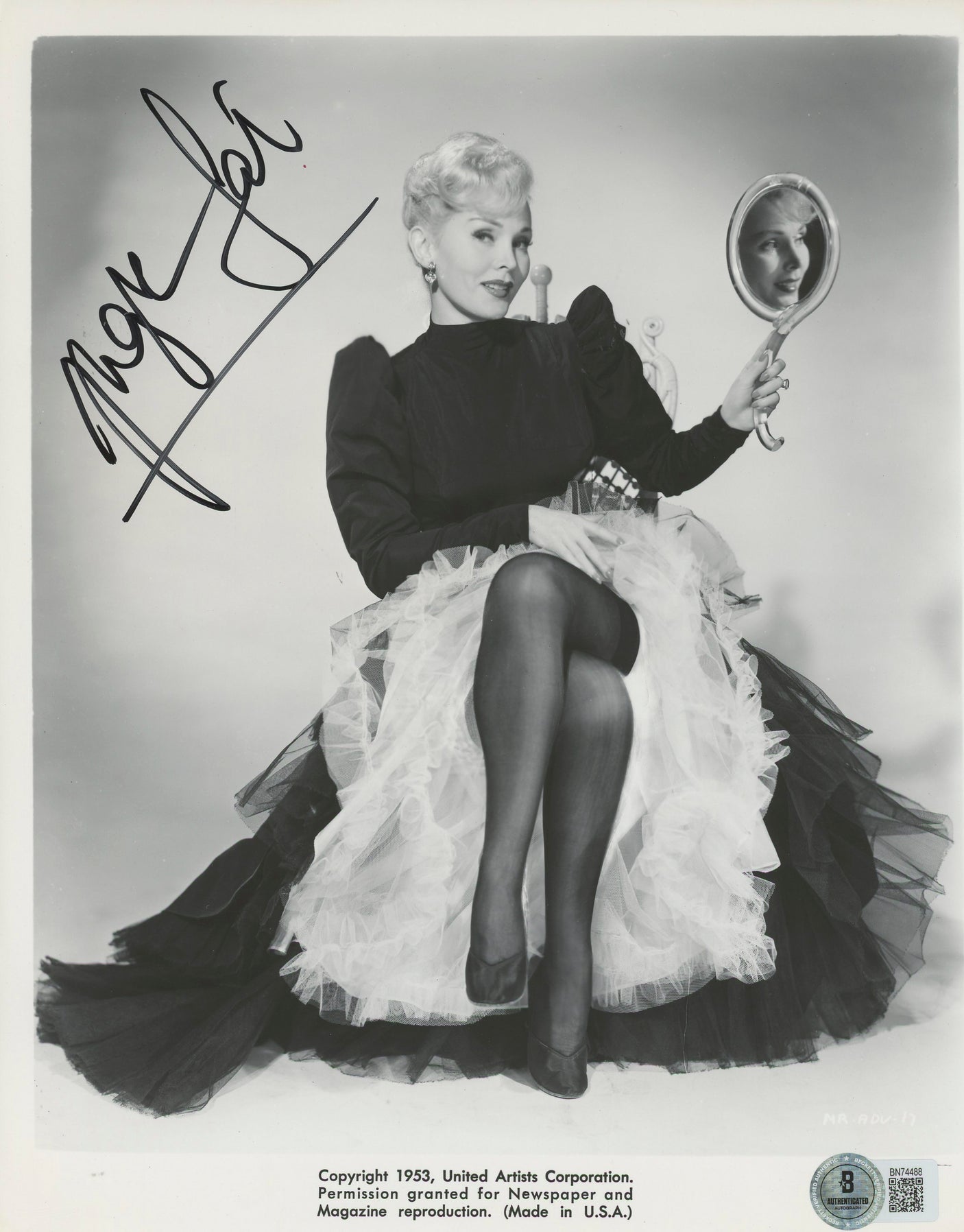 Zsa Zsa Gabor Moulin Rouge Authentic Signed 8x10 Photo Autographed BAS #BN74488