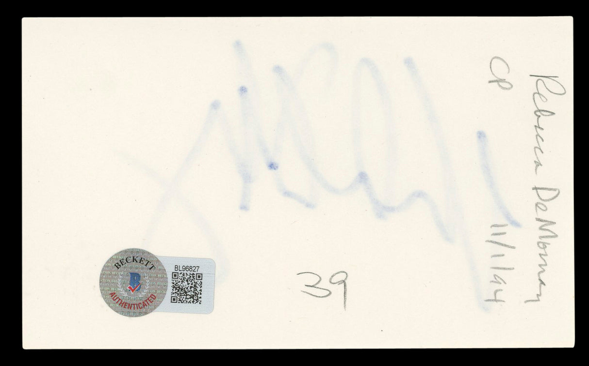 Rebecca De Mornay Risky Business Authentic Signed 3x5 Index Card BAS #BL96827