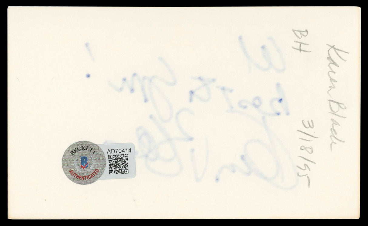 Karen Black The Great Gatsby "best to you!" Signed 3x5 Index Card BAS #AD70414