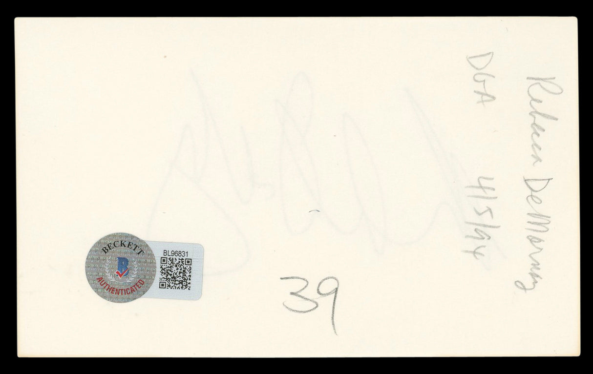 Rebecca De Mornay Risky Business Authentic Signed 3x5 Index Card BAS #BL96831