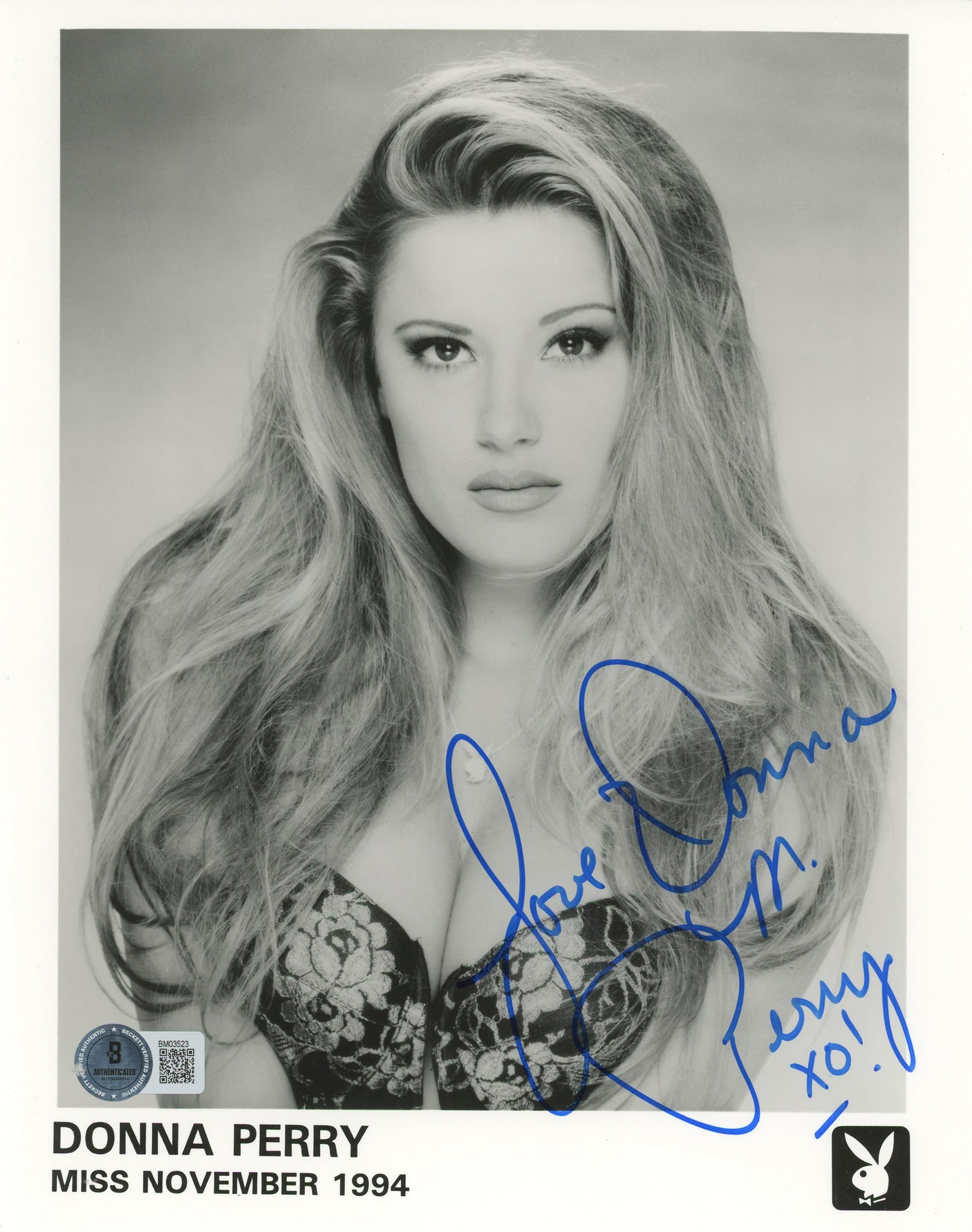 Donna Perry Playmate "Love Donna" Authentic Signed 8x10 Photo BAS #BM03523