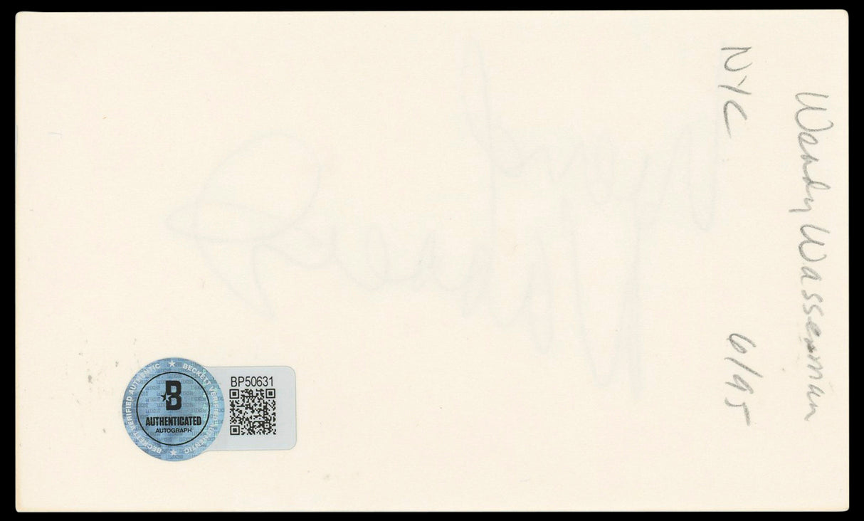 Wendy Wasserman Life with Mikey Authentic Signed 3x5 Index Card BAS #BP50631