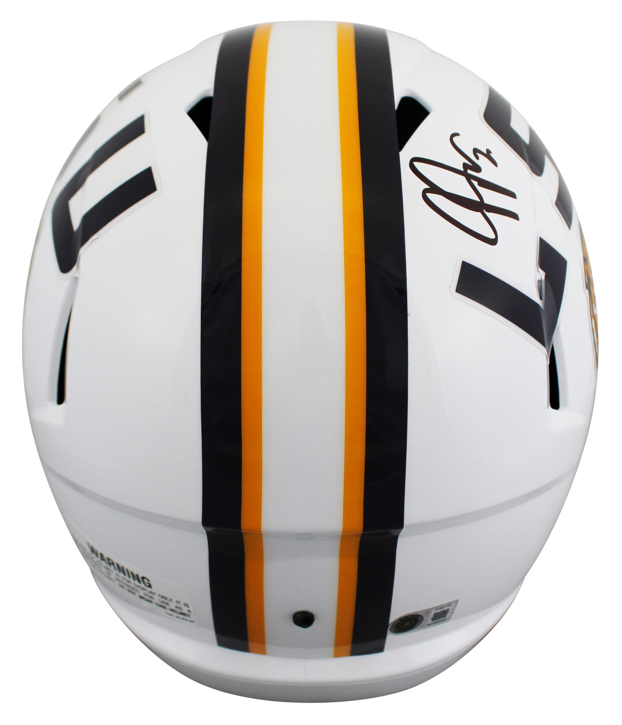 LSU Justin Jefferson Signed White Full Size Speed Rep Helmet BAS Witnessed