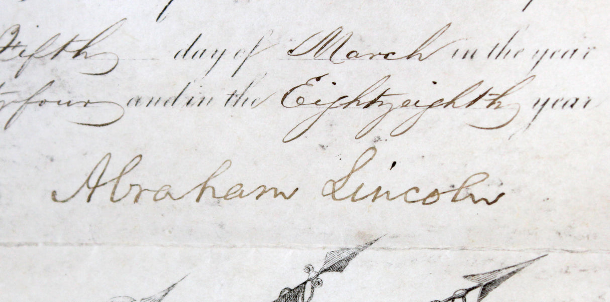 Abraham Lincoln Signed & Framed 15.75x19.75 1864 Military Appointment BAS LOA
