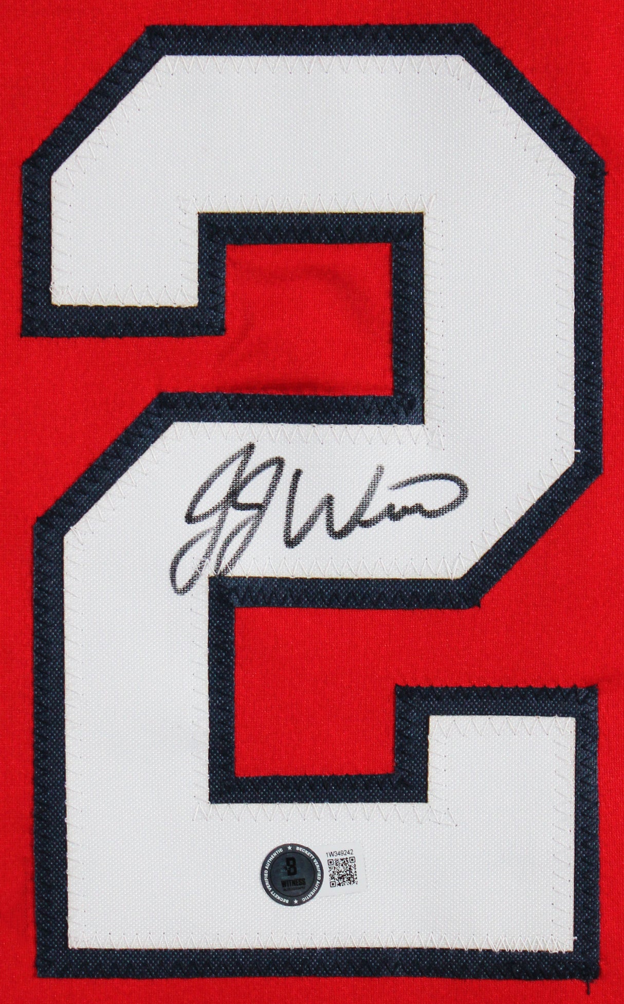 J.J. Wetherholt Authentic Signed Red Pro Style Framed Jersey BAS Witnessed