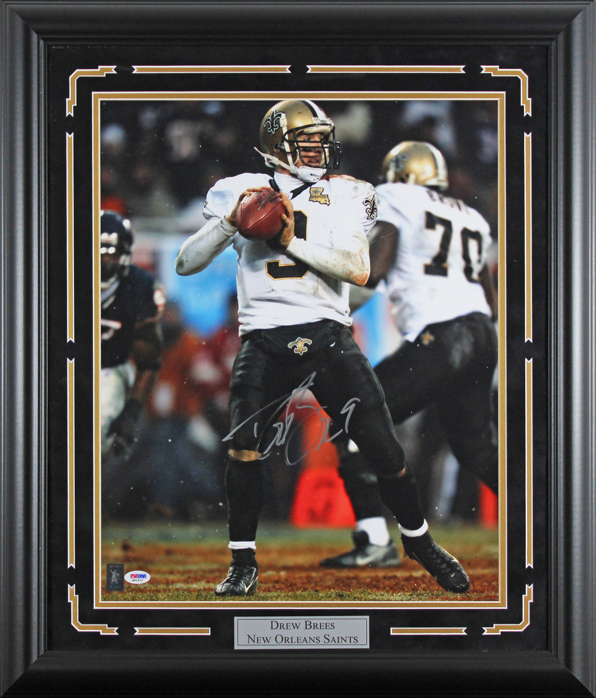 Saints Drew Brees Authentic Signed 16x20 Framed Photo Autographed PSA #M91610