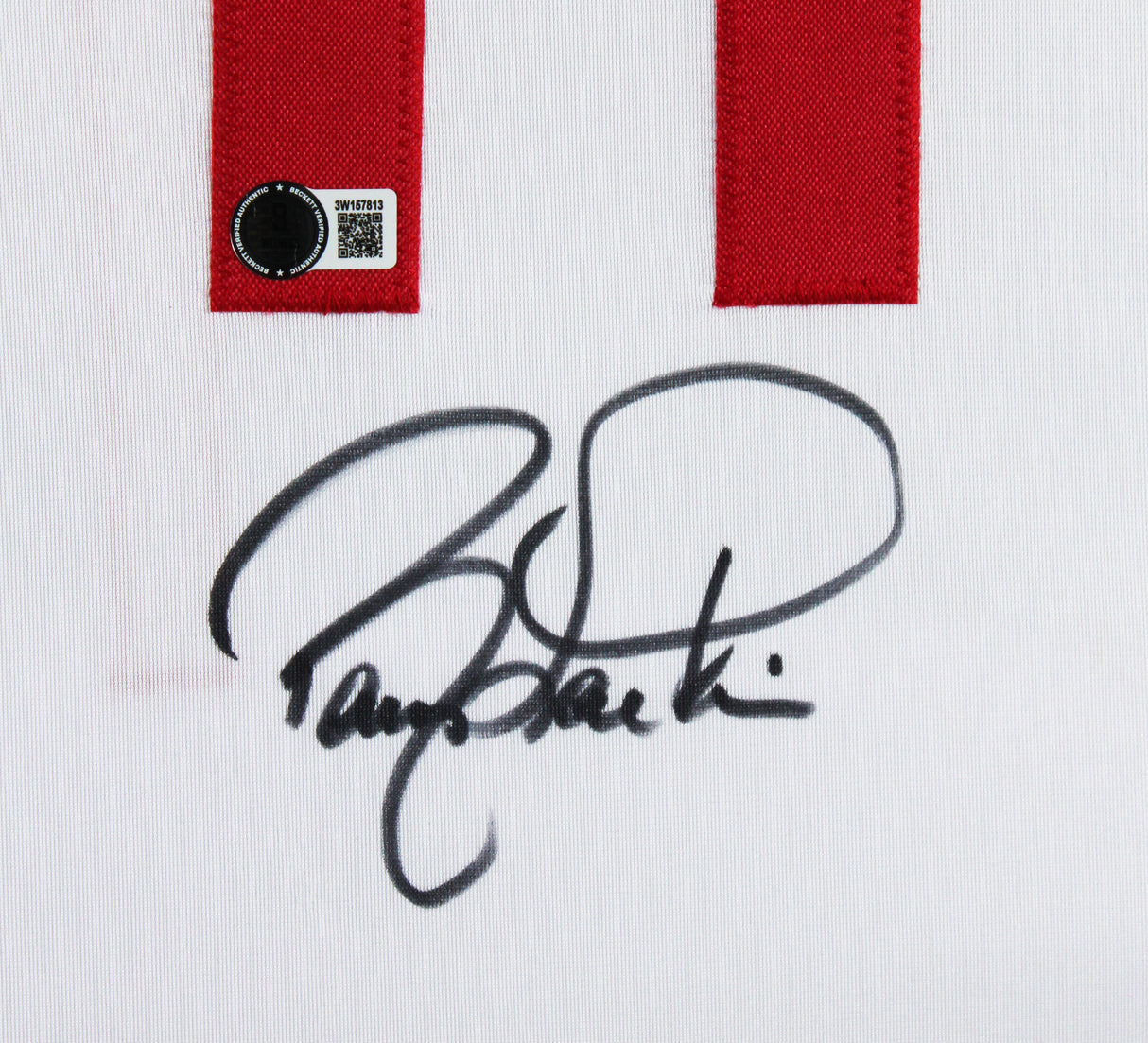 Barry Larkin Authentic Signed White Pro Style Framed Jersey BAS Witnessed