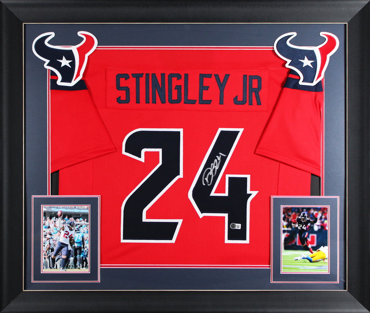 Derek Stingley Jr. Authentic Signed Red Pro Style Framed Jersey BAS Witnessed