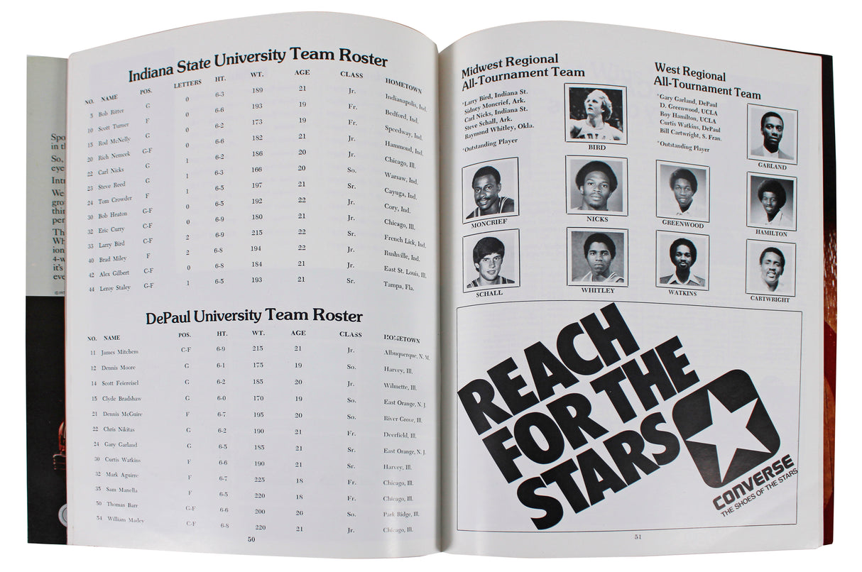 Magic Johnson & Larry Bird Signed 1979 NCAA Tournament Program BAS Wit #1W867917