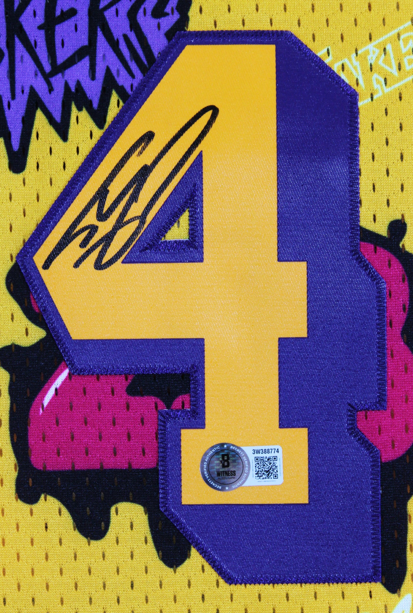 Lakers Shaquille O'Neal Signed Alt Yellow M&N 1996-97 HWC Swingman Jersey BAS W