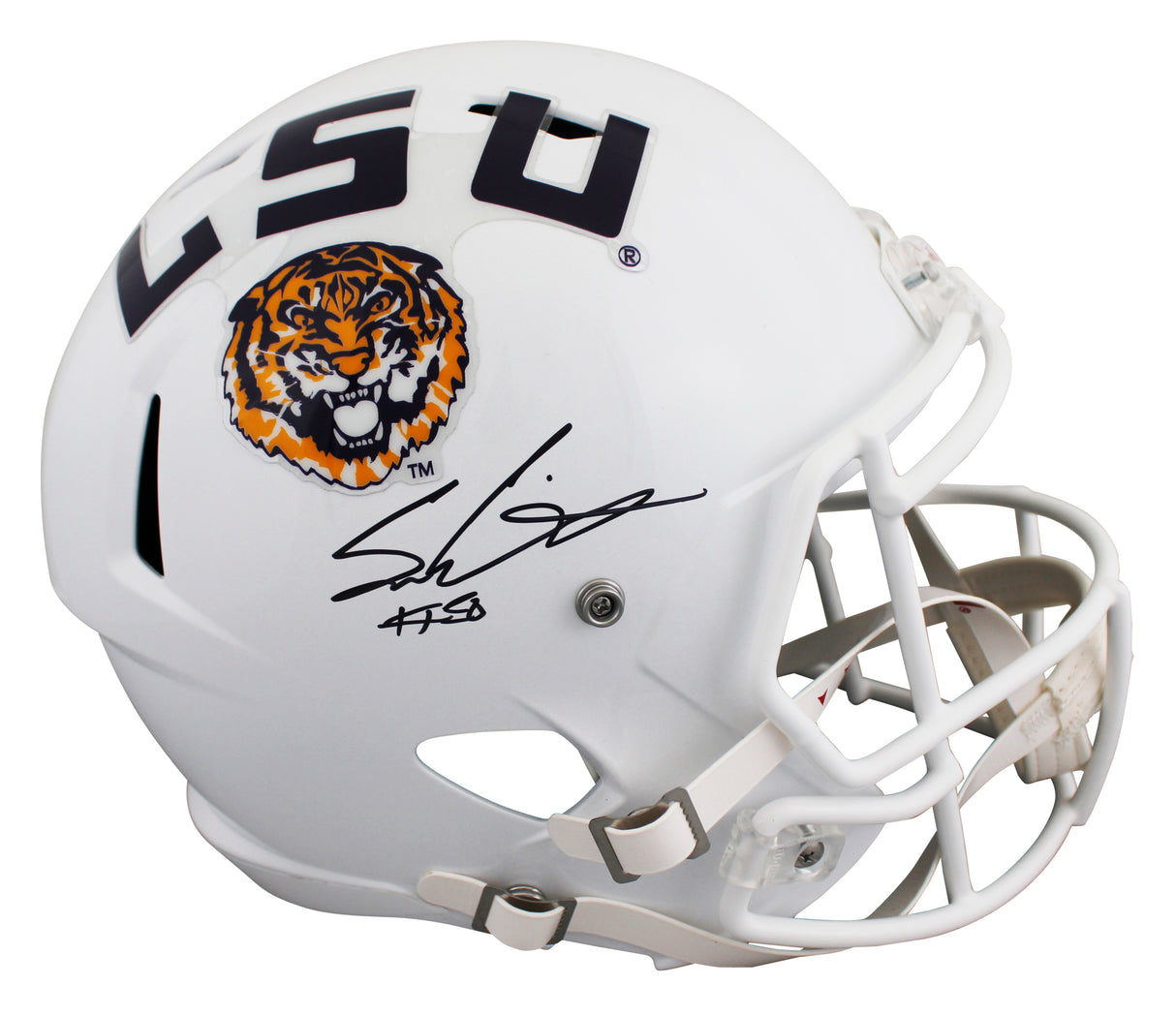 LSU Sam Leavitt Authentic Signed Full Size Speed Rep Helmet BAS Wit #2W79237