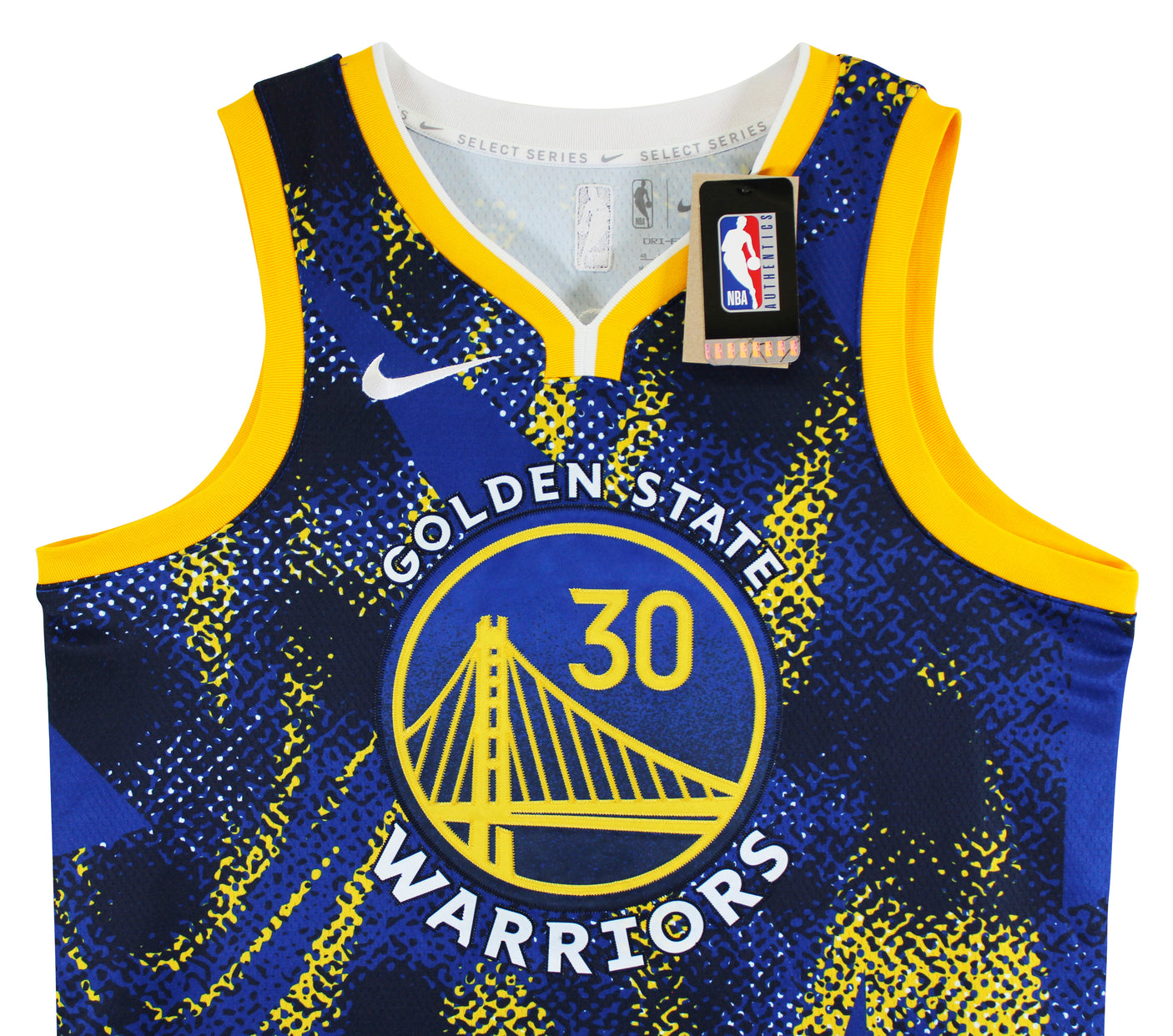 Warriors Stephen Curry Authentic Signed Blue Nike Select Jersey BAS Witnessed