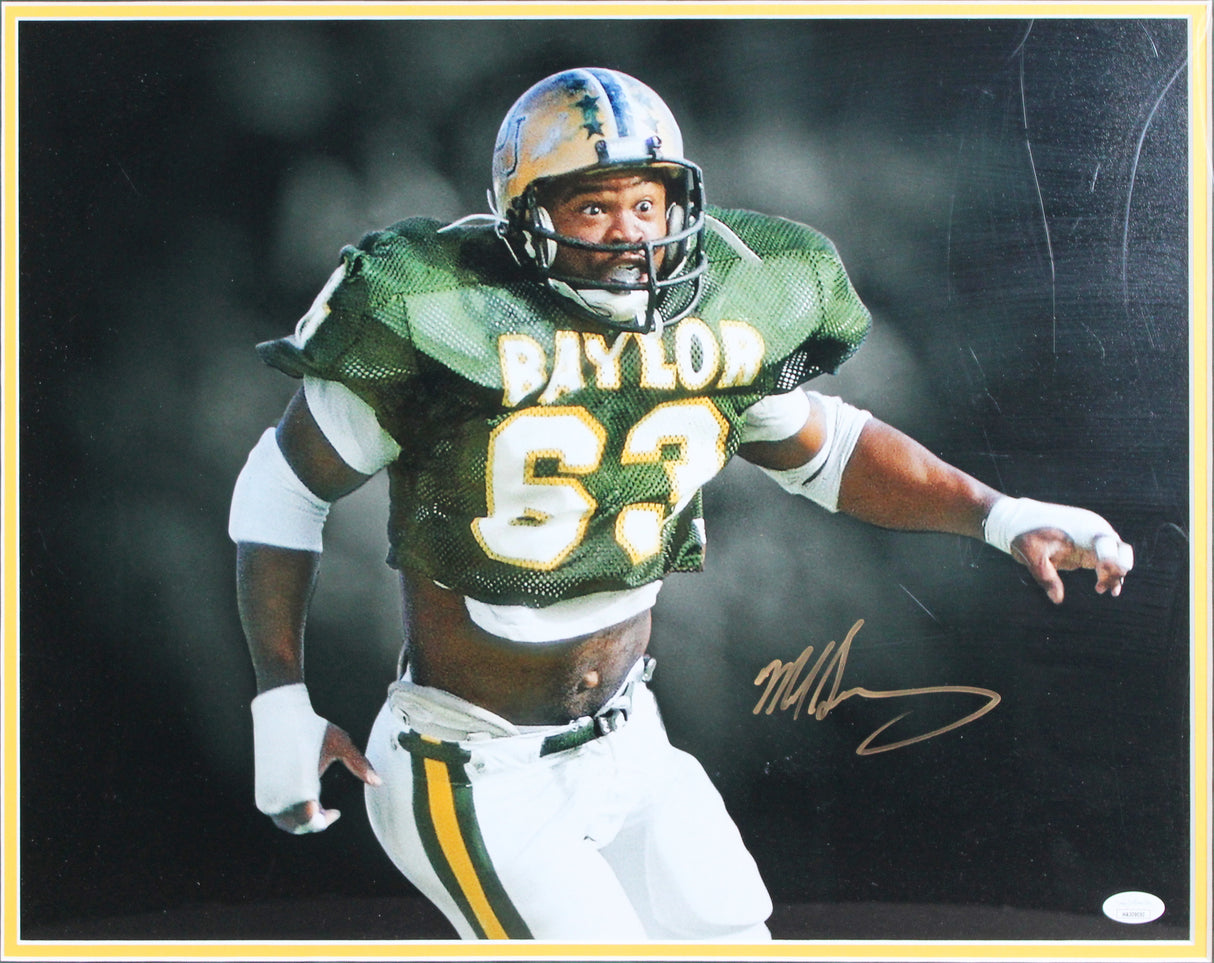 Baylor Mike Singletary Authentic Signed 16x20 Framed Photo JSA #WA309050