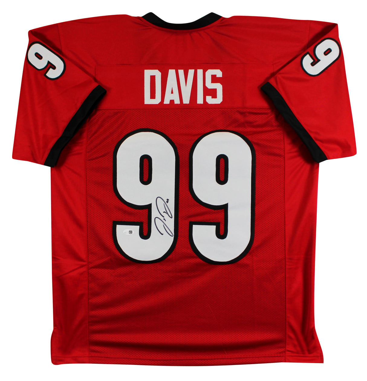 Georgia Jordan Davis Authentic Signed Red Pro Style Jersey JSA Witness 3