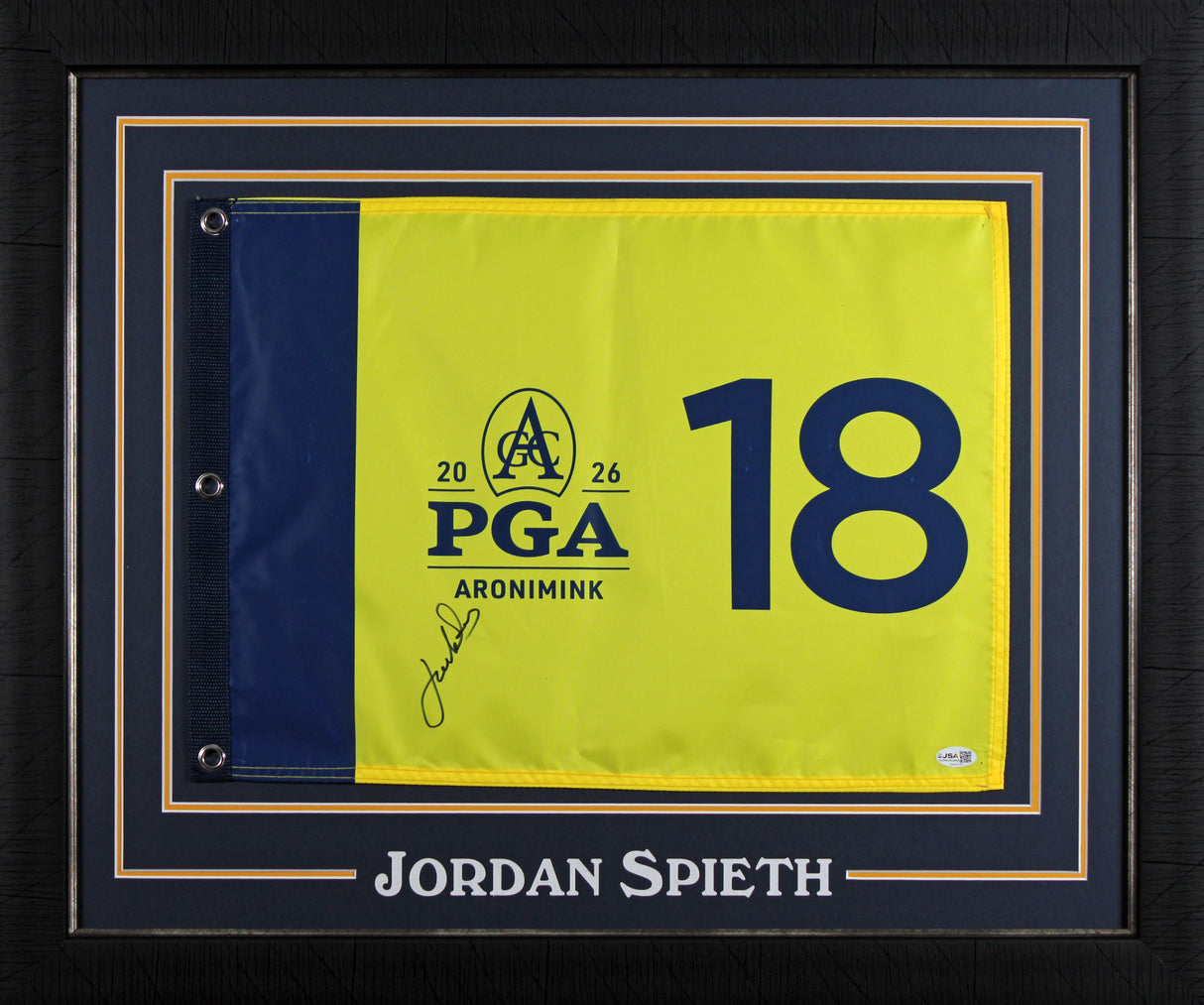 Jordan Spieth Signed & Framed 2026 PGA Championship Pin Flag JSA #CM34139