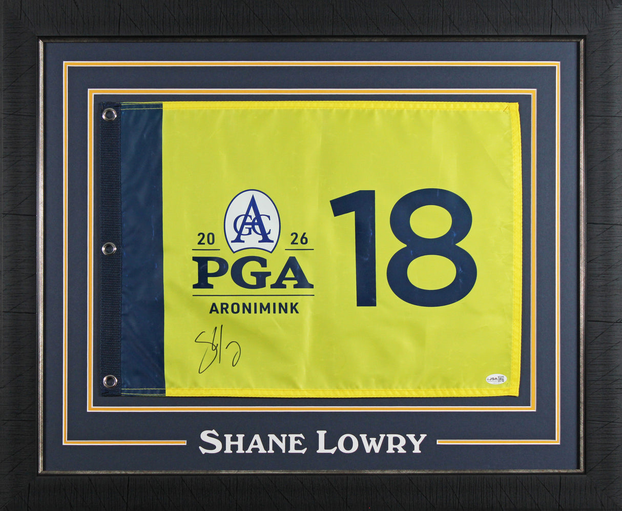 Shane Lowry Signed & Framed 2026 PGA Championship Pin Flag JSA #CM34142