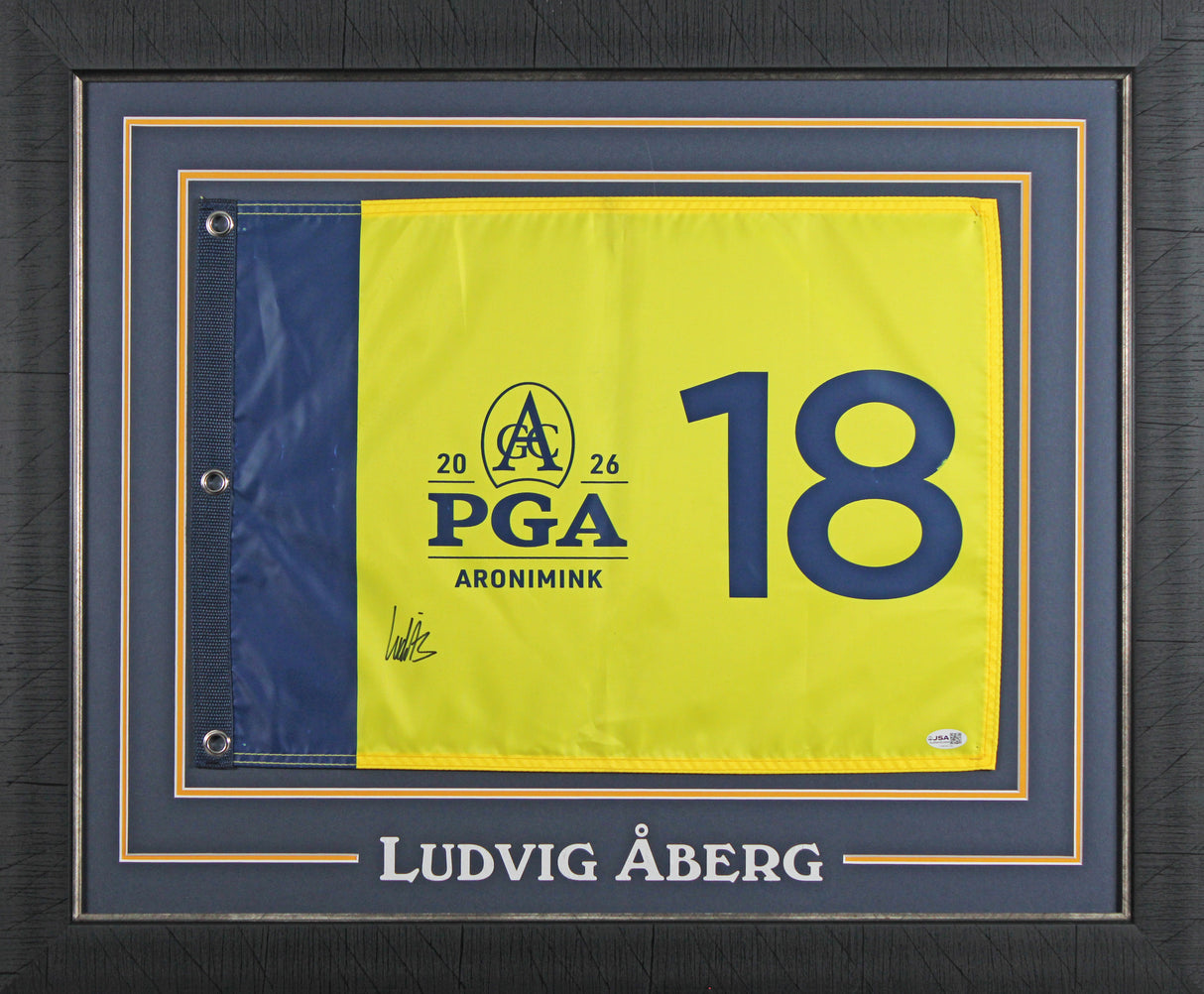 Ludvig Aberg Signed & Framed 2026 PGA Championship Pin Flag JSA #CM34156