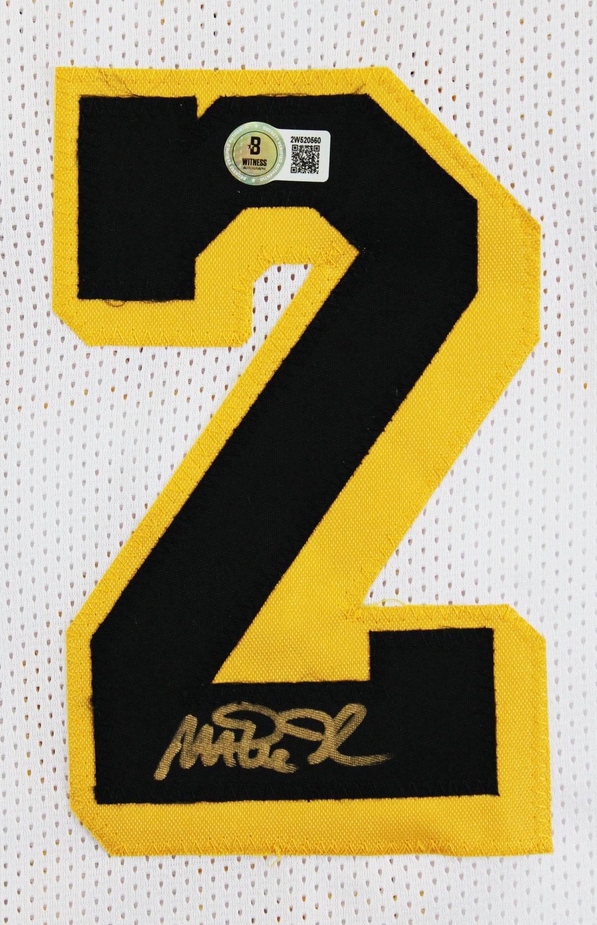 Magic Johnson Signed White Pro Style Jersey w/ Black Numbers BAS Witnessed 2