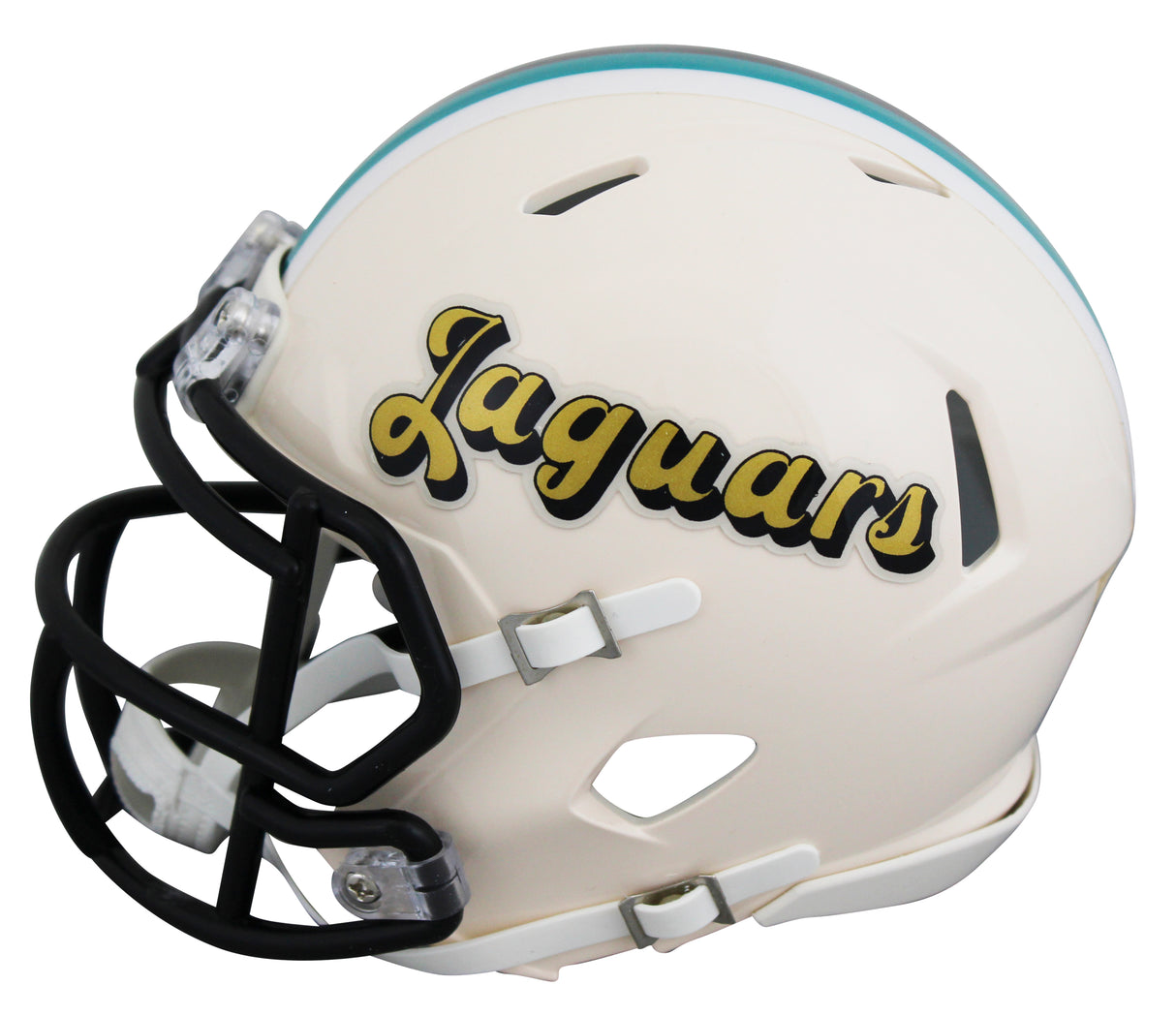 Jaguars Travis Hunter Signed Retro Speed Mini Helmet W/ Case BAS Witnessed