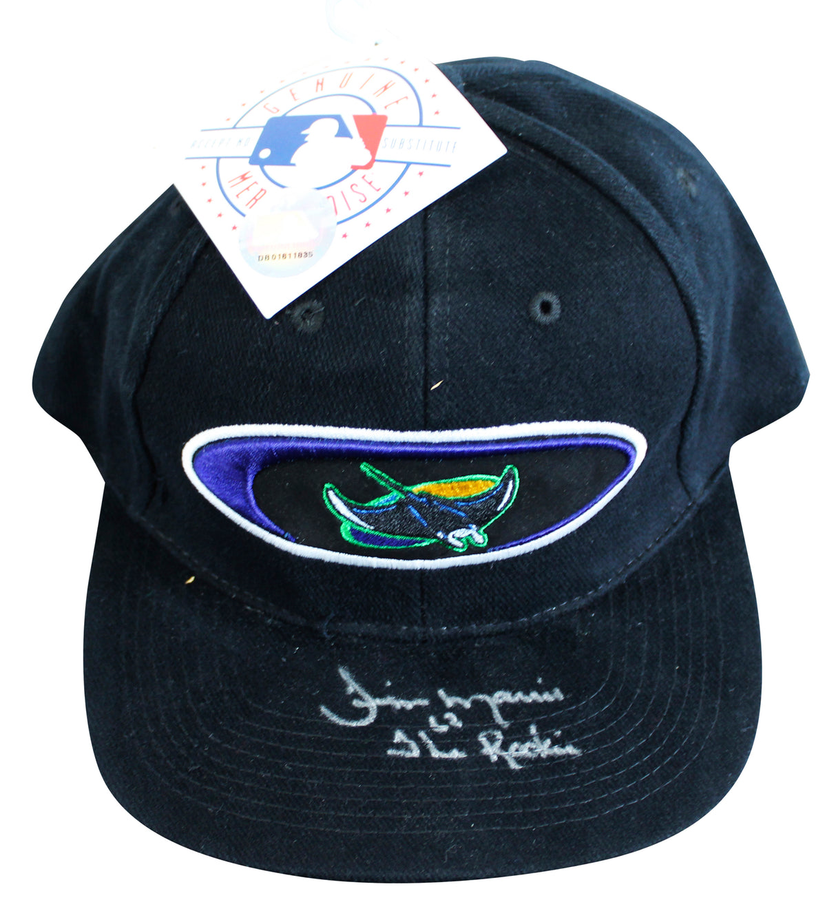 Rays Jim Morris "The Rookie" Authentic Signed Black Snapback Baseball Hat BAS 1