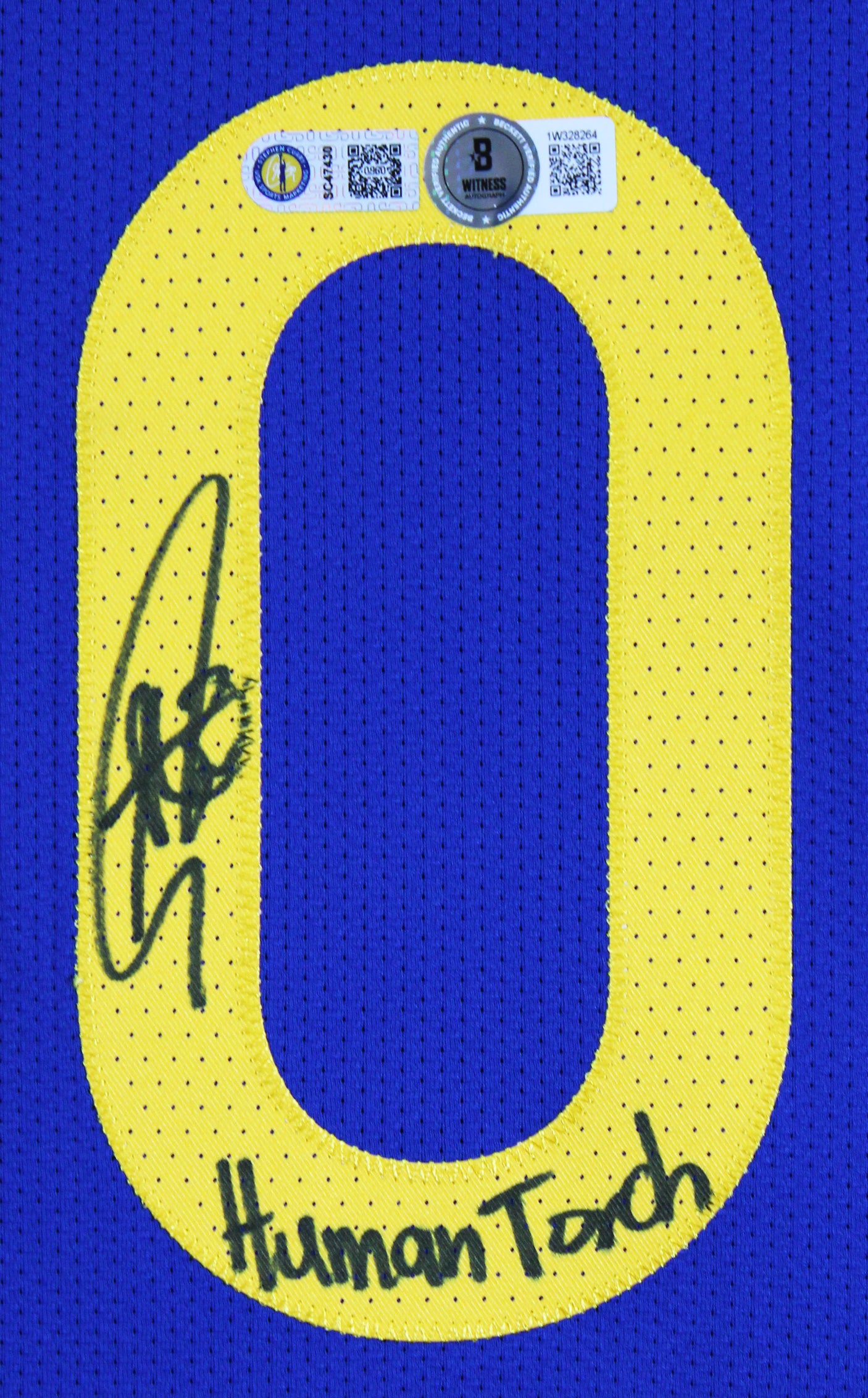 Stephen Curry "Human Torch" Signed Blue Nike Icon Edition Authentic Jersey BAS W