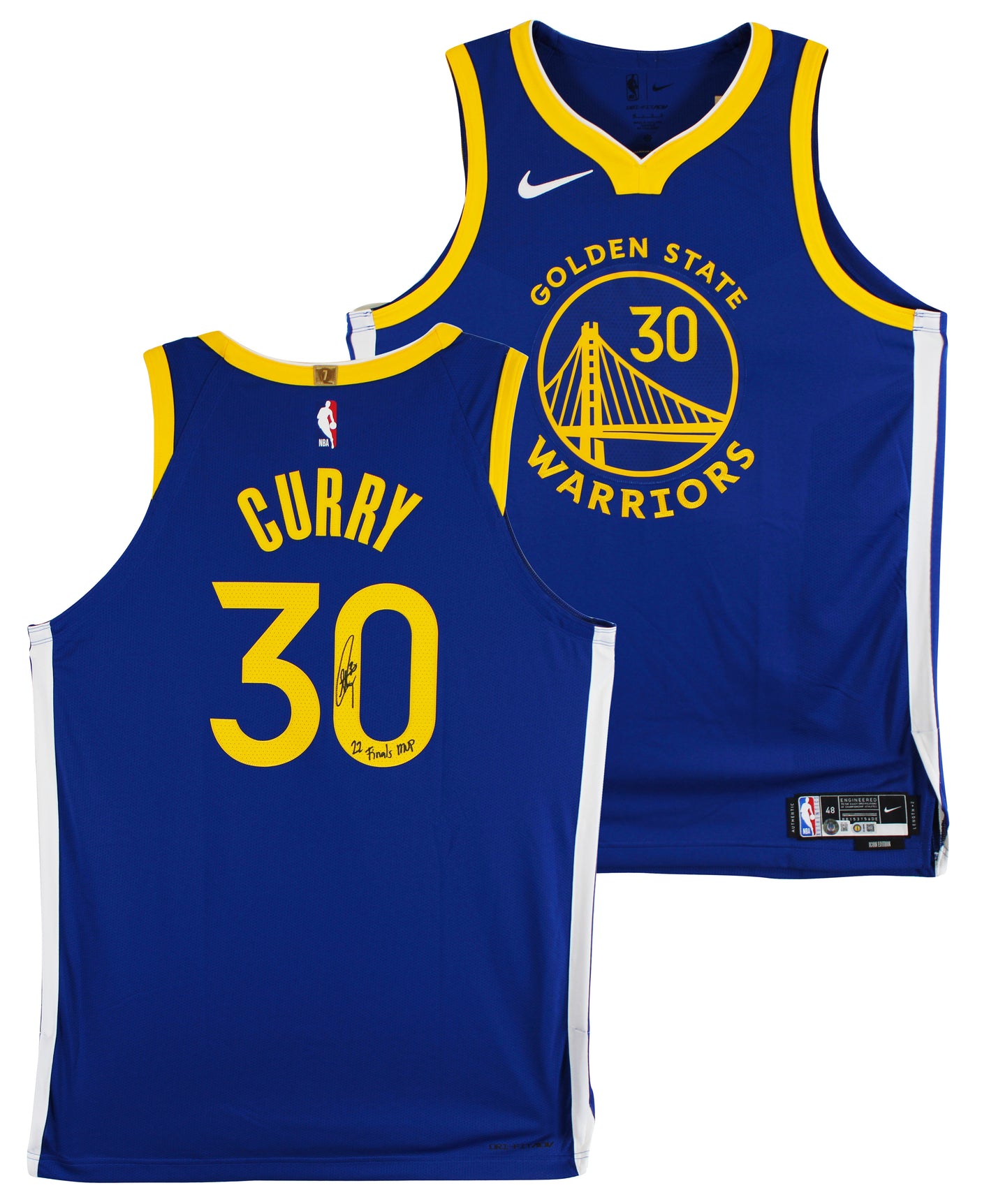 Stephen Curry "Finals MVP" Signed Blue Nike Icon Edition Authentic Jersey BAS W