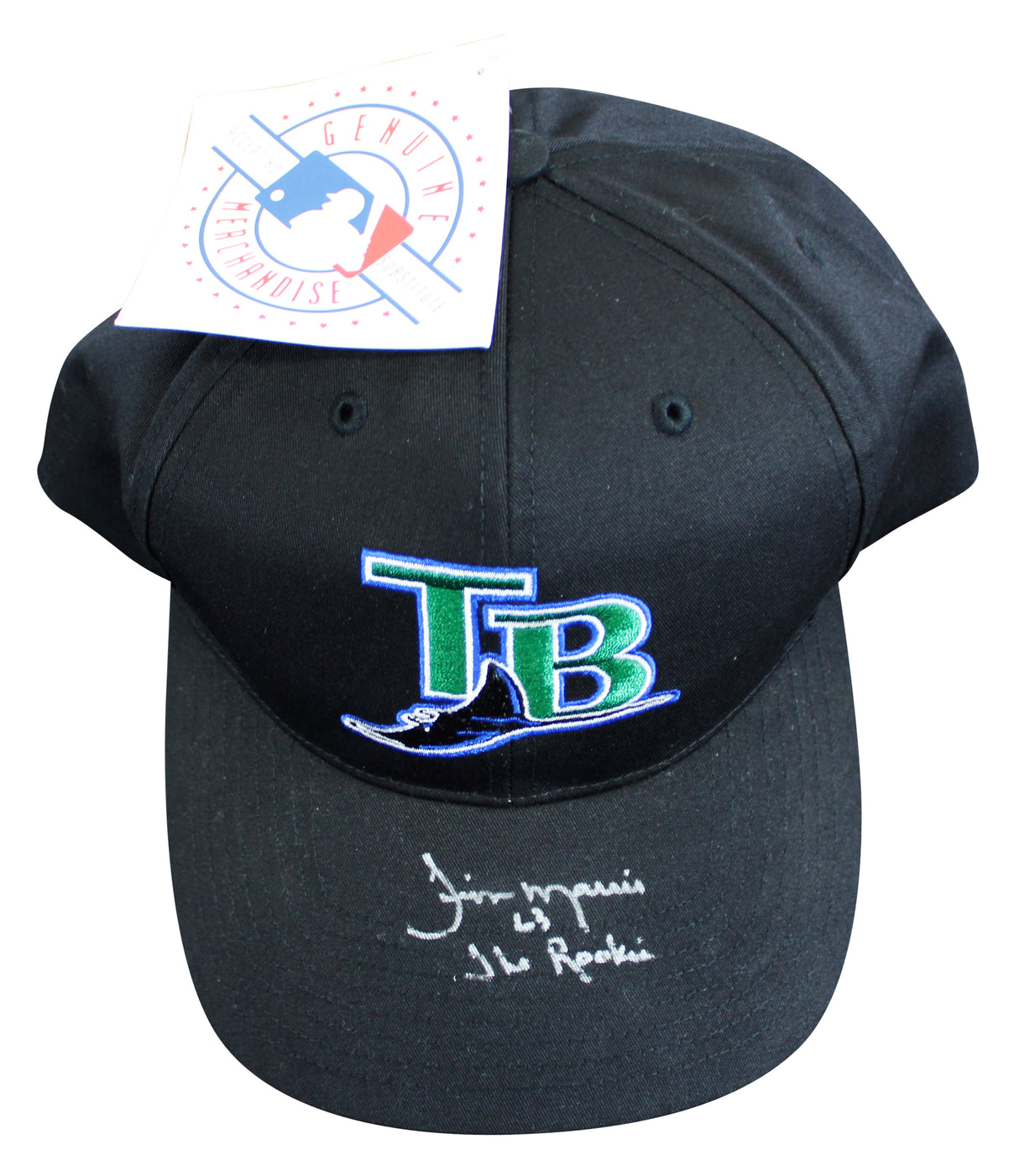 Rays Jim Morris "The Rookie" Authentic Signed Black MLB Hat BAS #WA40677