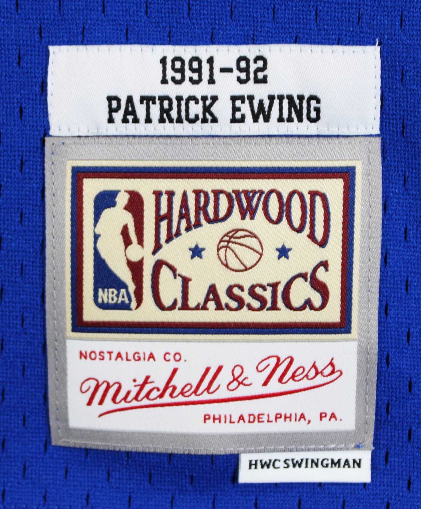Knicks Patrick Ewing Authentic Signed Blue 1991-92 M&N Jersey BAS