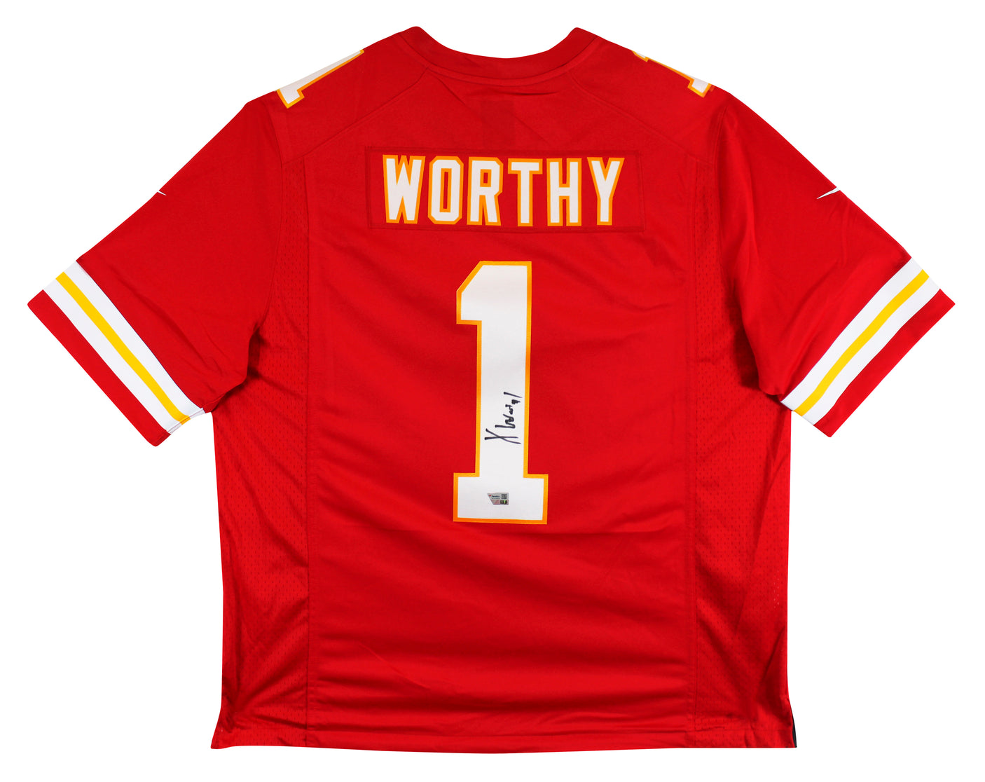 Chiefs Xavier Worthy Signed Red Nike Limited Jersey w/ Black Signature Fanatics