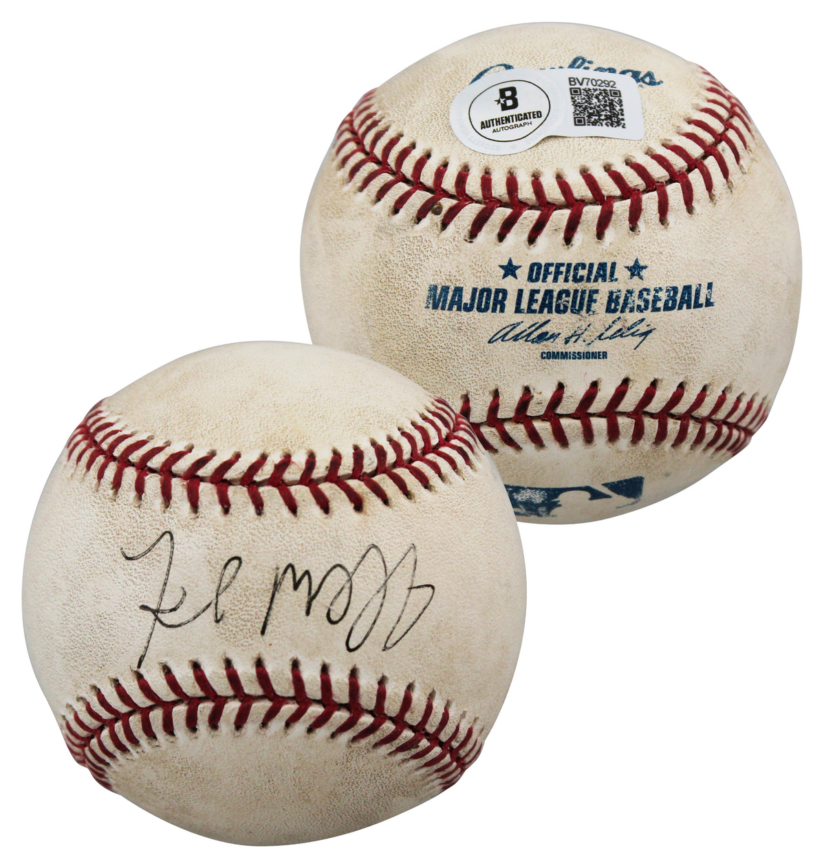 Rays Fred McGriff Authentic Signed Game Used Sellig OML Baseball BAS #BV70292