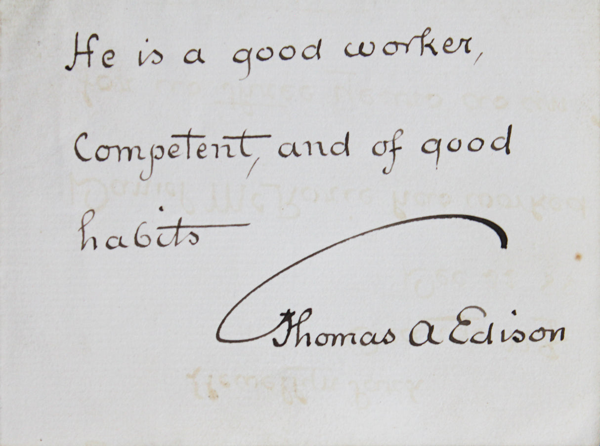 Thomas Edison Authentic Signed Handwritten Letter Auto Graded 10! BAS #AC60869