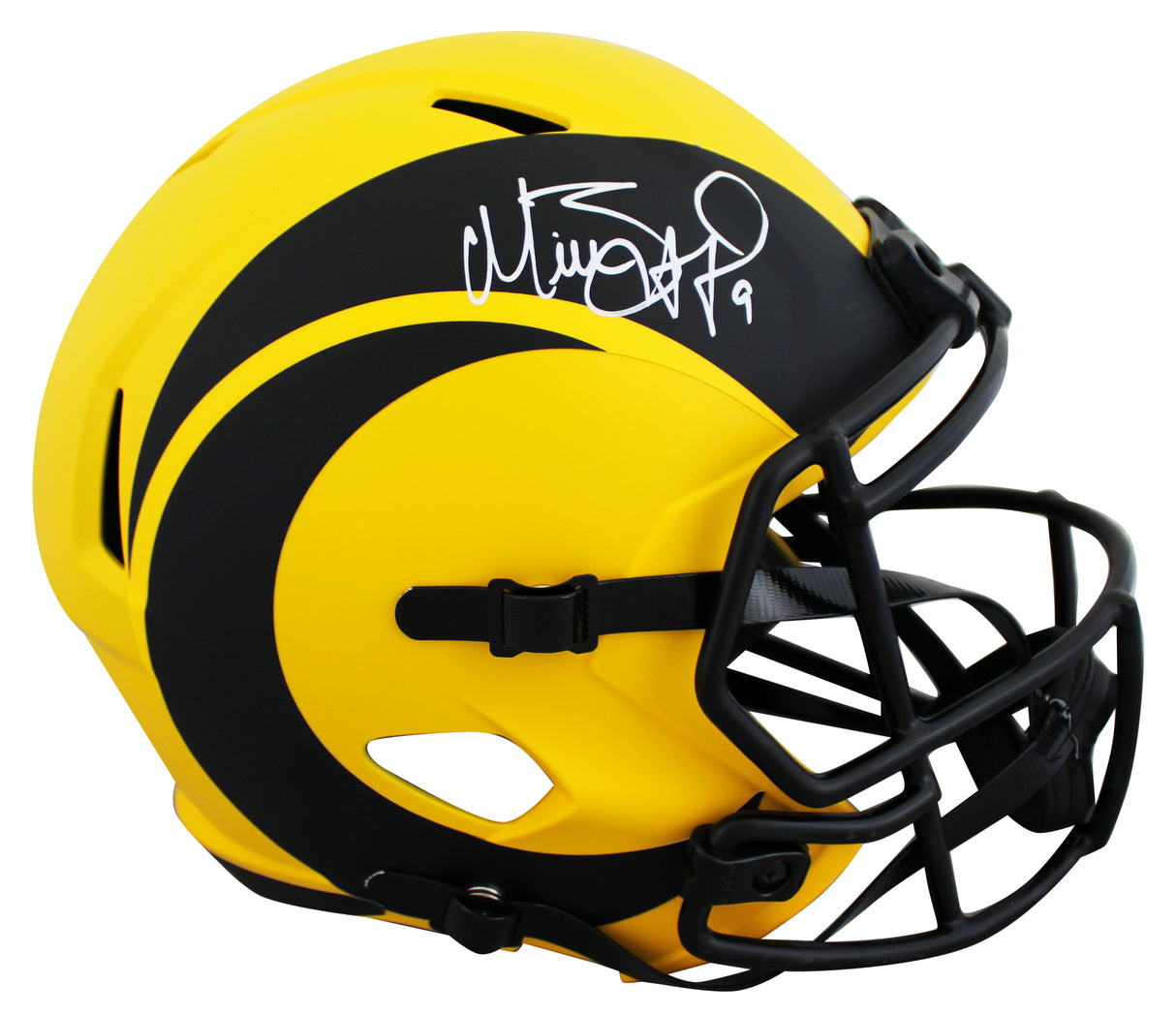 Rams Matthew Stafford Signed Rave Full Size Speed Rep Helmet BAS Witnessed